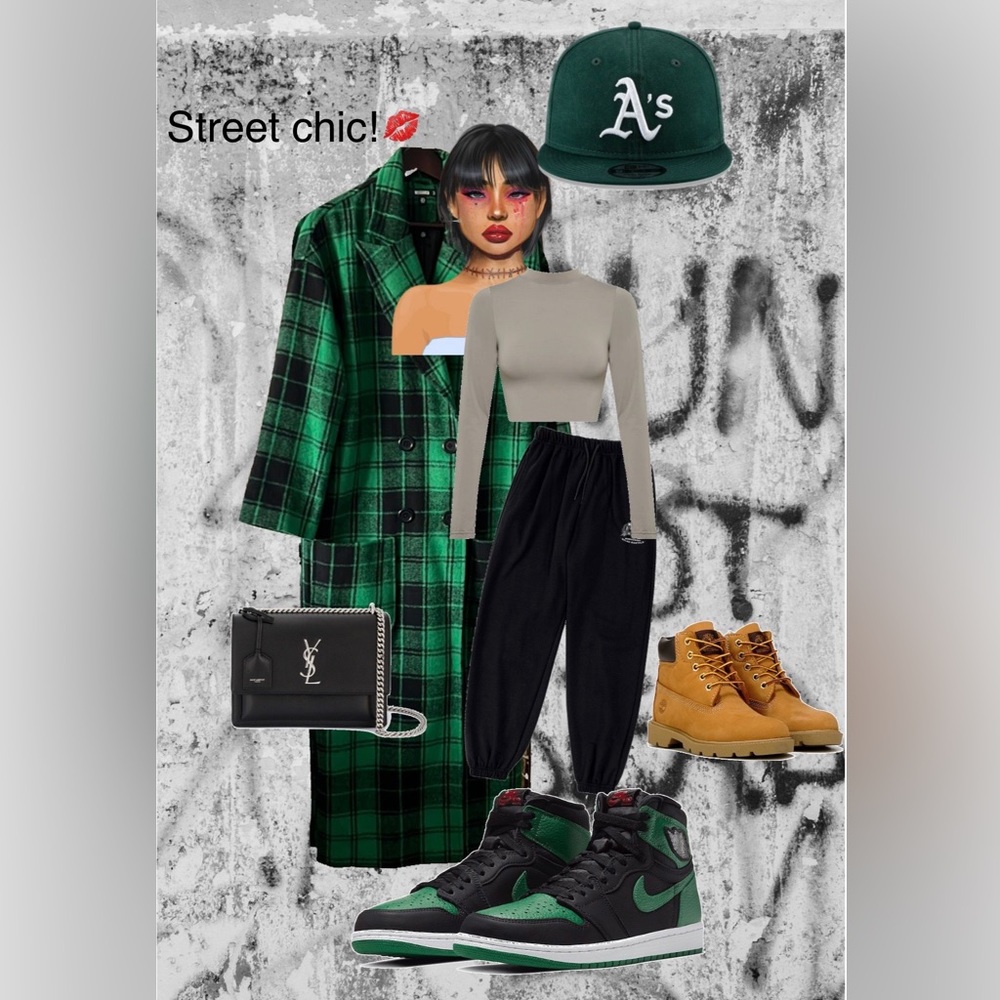 Green misguided oversized trench.